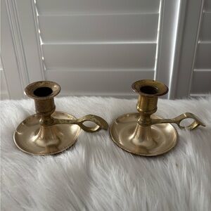 Vintage Elegant Brass Candle Holders
